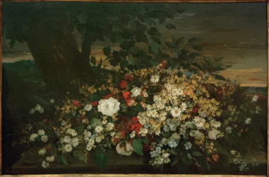 Blumen auf einer Bank